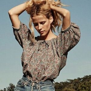 Doen Sia Blouse; Petit Jardin Print; Size XS
